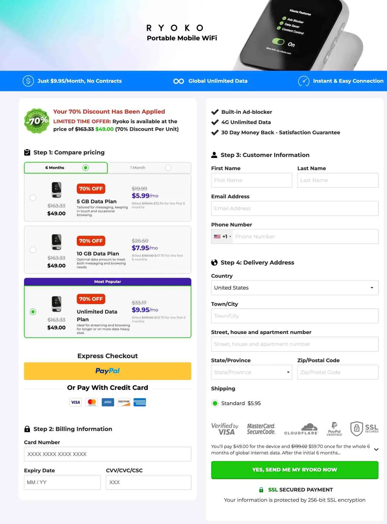 Ryoko Pro Order Page — Pricing USA Secure Checkout